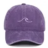 Ball Caps Washed Dad Hat For Women Cotton Embroidery Wavy Line Baseball Cap Men Hip Hop Snapback Sea Sports