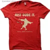 Homens camisetas The Big Lebowski Just DUDE It Jeff Bridges ABIDE Dudeism T-shirt Mens Verão Algodão O-pescoço Manga Curta Camiseta Novo Tamanho S-3XL L240304