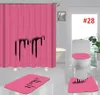 Tide Letters Toilet Seat Covers Bath Shower Curtains Set Non Slip Toilet Mats Fashion Bathroom Accessories Home Decor5192719