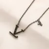 Nooit vervagen 18K vergulde luxe merkontwerper hangers kettingen roestvrij staal letter choker hanger ketting kralen ketting sieraden accessoires geschenken 16