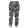 Pantalon pour hommes Y2K Harajuku Hommes Pantalons de survêtement 3D Full Print Crânes Pourpres Mâle Hip Hop Horreur Noir Long Streetwear Vintage Médiéval Kpop