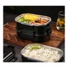 Dinnerware Sets 1PC Portable Stainless Steel Lunch Box Business Bento Kitchen Leakproof Containers For Men Fitness Meal