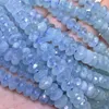 Loose Gemstones BEADS Aquamarine Blue Roundelle Faceted 8/9mm Wholesale For DIY Jewelry Necklace