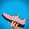 Casual Shoes INSTANTARTS Pink Cartoon Design Fashion Sneakers Comfortable Breathable Soft Causal