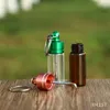 Portable Dabber Wax Tobacco Container Medicine Box Metal Pill Cases Jars Mini Bottle Storage Holder for Dry Herb Herbal with Keychain Spoon Glass Bottle Holder