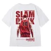 T-shirt Plus da uomo T-shirt oversize da uomo Hip Hop Streetwear Maglietta con stampa della squadra di basket T-shirt a maniche corte in cotone Harajuku