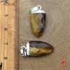 Pendentif Colliers DIY Bijoux Résultats Couleur Or Minuscule Facettes Oeil De Tigre Dague Forme Accessoire En 22 10 Mm PM9761