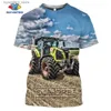 Herren T-Shirts Sonspee Landwirtschaft 3D-gedruckter Walderntemaschine Milesia Casual Lose Original Kragen T-Shirt Männer Frauen Punk Hip-Hop Traktor Tops L240304