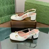 Damski konibit slingback designerka sukienka buty konne baletowe balet balet luksusowe skórzane kobiety buty na przyjęcie ślubne gruby obcasy rozmiar 35-42