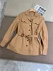 Damenjacken Leinen Trench Bund Jacke weiblich 2024 Frühling Sommer B C