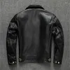 Men's Tracksuits First Layer Horse Skin Plant Tanned Core Leather Jacket Lapel Slim Casual Coat