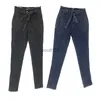 Kvinnors jeans 5xl midja jeans för 3Color Denim Bodycon Tassel Belt Bandage Push Up Woman NK004 240304