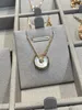 V-gold amulet safety buckle necklace Cnc finely carved thick plated 18K collarbone chain for women