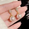 Dangle Earrings Fashion Jewelry Imitation Pearl For Woman Luxury Wedding Party Zircon Water Drop Type Earring