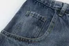 Jeans femininos jeans 23ss Margiela lavado azul faca corte buraco calças moda jeans 230918 240304