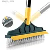 Brosses de nettoyage Brosse à récurer pour sol 2 en 1 Brosse de nettoyage à long manche Essuie-glace amovible - VIPL240304