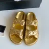 Dames papa sandalen opa sandalen Echt leer gewatteerde gesp kaviaar luxe zonder de achterkant riem Slippers Kristal Kalf Platform Zomer Strand Slipper Maat 35-42