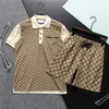 Herrspårarnas herrspårar Summer Casual Fashion Designer Tracksuitsr Tops Men byxor jogga andas sportkläder T-shirt Lägg till byxor Tvådelad kostym