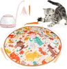 2 in 1 elektrisch kattenspeelgoed Automatische vervanging van kattenoefeningen Teaser speelgoed Interactief kattenspeeltje Pop en speel Feather Teaser Wandspeeltje 240226