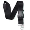 10pcs Popular Solid Black Neck Lanyard Strap Badge ID Detachable Keychain Cell Holder New2731