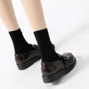 Sapatos casuais 2024 primavera e outono estilo universitário único japonês macio menina meados de salto redondo dedo do pé jk uniforme vintage