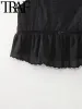 Camis Traf 2023 Summer Woman Solid Lace Up Fashion Camis Strapless ärmlös rygglös casual Tanks Crop Top Ropa Mujer Black Y2K