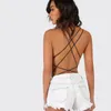 Women's Swimwear Sexy Bandage Bodysuit For Women 2024 Sleeveless Summer Beach Rompers One Piece Swimsuit Backless Slim Bathing Suits