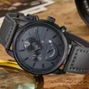 新しいRelogio Masculino Curren Quartz Men Top Brand Luxury Leather Mens Watchesファッションカジュアルスポーツ時計の男性腕時計Y1211C