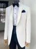 Costumes pour hommes Tuxedo de mariage en jacquard floral pour marié 2 pièces personnalisés hommes 2024 veste de mode à revers châle avec pantalon (pantalon blazer)