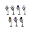 Spegelpolering ASTM F136 Floating Bling Navel Bead Cluster Bezel Set Belly Piercing Jewelry Bar Rings 240228