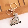 Keychains European And American Rhinestone Keychain Roller Skates Creative Pendant Skating Gift Car Wholesale