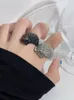 Designer Viviennes Westwoods Empress Dowager Xis Full Diamond 3d Love Saturn Couple 2023 Nouvelle version haute Peach Heart Planet Ring