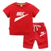 New summer children's 2-piece Boys and girls brand printed short-sleeved T-shirt shorts 2-piece children's casual fashion suit