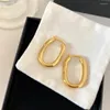 Boucles d'oreilles pendantes de styliste en or, ovales géométriques, bijoux à la mode pour femmes, tendance européenne et américaine, cadeau fin