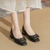 Scarpe casual di marca Bimooth tacco spesso singolo per le donne punta quadrata tacco basso suola morbida lavoro scarpe da donna stivale invernale GH366