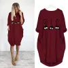 Dresses Autumn Casual Loose Maternity Dress Clothes for Pregnant Women Long Sleeve Vestidos Gravidas Lady Dress Pregnancy Dress Clothing