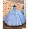 In Stock Special Occasion Dresses Glitter Tle Quinceanera Dress 2024 Sequins Charro Mexican Quince Sweet 15/16 Birthday Party Gown F Dhybm