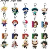 20pcs lot My Hero Academia Acrylic Keychain Anime Izuku Bakugou Katsuki Todoroki So Figure Pendant Keyring Jewelry Whole H0242J