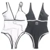 Designer bikinis lyx baddräkt kvinnor bodysuit badkläder sexig djup v täcker en bit designers bikini kvinna baddräkter 1fnb