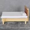 1 12 Scale Miniature Dollhouse Bedroom Furniture Mini Double Bed for OB11 Doll House Accessories Toy 240301