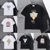 Homens camisetas Designer Tees Rainbow Cogumelo Carta Imprimir Manga Curta Tops Algodão Solto Homens Mulheres Camisa Tamanho Asiático