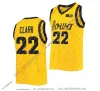 22 Caitlin Clark Jersey Iowa Hawkeyes Kadın Kolej Basketbol Formaları Siyah Beyaz Sarı