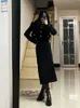 Insozkdg Office Lady Skirt Suit Tweed Two Piece Outfits Women Long Sleeve CoatHigh Waist Pencil Set 2 240226