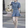 Kryddig tjej denim Set Womens Summer Thin Fashion Liten Tall midje Half kjol 221010