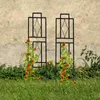 Andra trädgårdsbyggnader 2st Metal Garden Trellis Vines Climb Plant Outdoor Trellis 30 Tall Heavy Duty Flower Plimbing Stand Rack Rustproof Black YQ240304