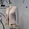 Chaquetas de mujer abrigo invierno viaje elegante pequeño fragante púrpura decoración cepillada celebridad delgada corta grande mujeres S