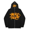 Y2K New Niche Trendy Brand Hip-Hop Minustwo Printed Zippered Phoodieカップ