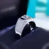 Мужское кольцо с муассанитом бриллиантовой огранки 1,5 карата на заказ Vvs Pass Diamond Test, 925 серебро, белое золото, кольца с боковыми камнями