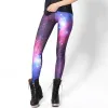 Leggings UPTOAILEI Qualität Damen Galaxy Adventure Time Enge Hose Schwarz Grün Meerjungfrau Bedruckte Leggings Schwarz Milch Leggins Sommer