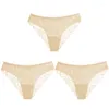 Women's Panties TrowBridge 3PCS Set Sweet Lace Underwear Soft Silk Satin Lingerie French Romantic Woman Briefs Female Sexy Panty